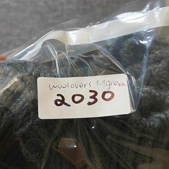 Woolovers 100% British Wool 1/4 Zip Cable Knit Sweater - Men's Size M - Green - Picture 14 of 14